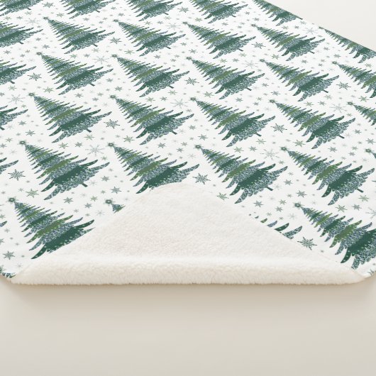 Couverture Sherpa Design Motif vert de l'arbre de Noël (3/4)