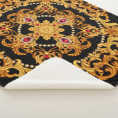 Couverture Sherpa Design of silk scarf with ruby gem stones and gold (3/4)