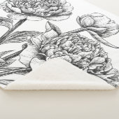 Couverture Sherpa Dessin à encre de rose (3/4)