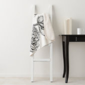 Couverture Sherpa Dessin à encre de rose (En situation)