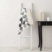 Couverture Sherpa Dessin adorable de Black Heart Scribble (En situation)