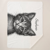 Couverture Sherpa Dessin adorable de Young Cat (Devant)