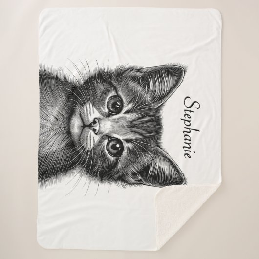 Couverture Sherpa Dessin adorable de Young Cat (Devant)