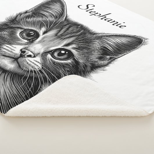 Couverture Sherpa Dessin adorable de Young Cat (3/4)