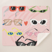 Couverture Sherpa Dessin amusant : Collection de lunettes de soleil  (Devant (Horizontal))