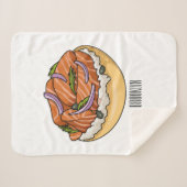 Couverture Sherpa dessin animé de bagel saumon (Devant (Horizontal))