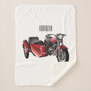 Couverture Sherpa dessin animé de la moto Sidecar