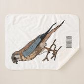 Couverture Sherpa dessin animé d'oiseau-kestrel américain (Devant (Horizontal))