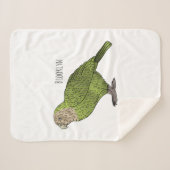 Couverture Sherpa dessin animé d'oiseaux de Kakapo (Devant (Horizontal))