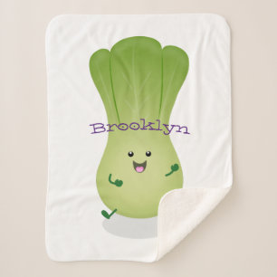 Couverture Sherpa dessin animé mignon de bok choy
