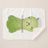 Couverture Sherpa dessin animé mignon de bok choy (Devant (Horizontal))