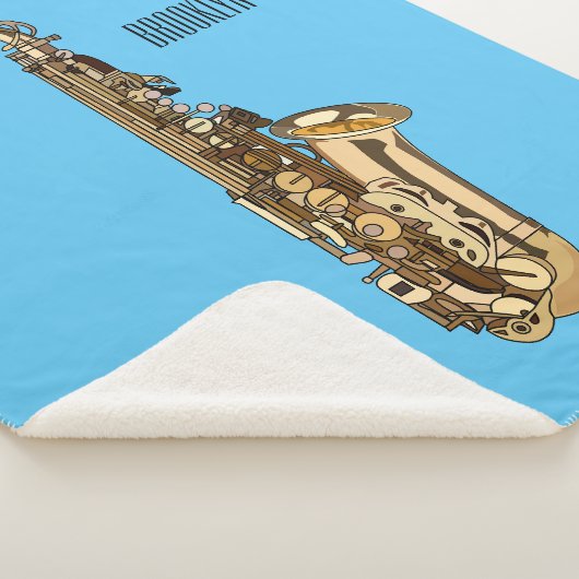 Couverture Sherpa dessin animé saxophone (3/4)