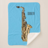 Couverture Sherpa dessin animé saxophone (Devant)