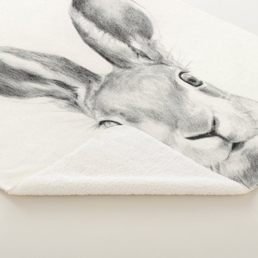 Couverture Sherpa Dessin au crayon de lapin (3/4)