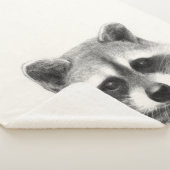 Couverture Sherpa Dessin au crayon de Raccoon (3/4)