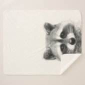 Couverture Sherpa Dessin au crayon de Raccoon (Devant (Horizontal))