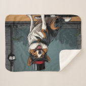 Couverture Sherpa Dessin chien berger australien dans une rue (Devant (Horizontal))