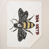 Couverture Sherpa Dessin d'abeille vintage (Devant)