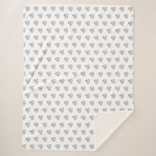 Couverture Sherpa dessin de bulle simple amoureux de les chiens noir (Devant)