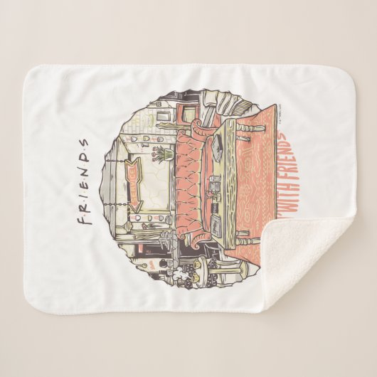 Couverture Sherpa Dessin de Chillin avec AMIS™ (Devant (Horizontal))