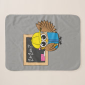 Couverture Sherpa Dessin de chouette écolière (Devant (Horizontal))