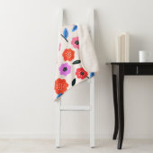 Couverture Sherpa dessin de fleurs de Han (En situation)