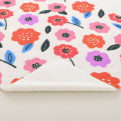 Couverture Sherpa dessin de fleurs de Han (3/4)