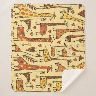 Couverture Sherpa Dessin De Giraffe, Amusant Design Sans Fil.