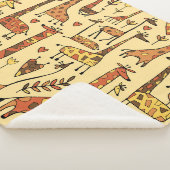 Couverture Sherpa Dessin De Giraffe, Amusant Design Sans Fil. (3/4)
