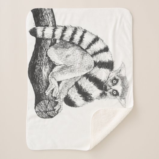 Couverture Sherpa Dessin de lémur (Devant)