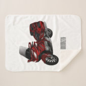 Couverture Sherpa Dessin de moto de tourisme (Devant (Horizontal))
