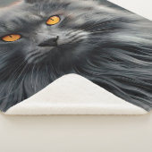 Couverture Sherpa Dessin de portrait de chat majestueux à poils long (3/4)