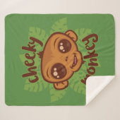Couverture Sherpa Dessin de primate de singe mignon (Devant (Horizontal))