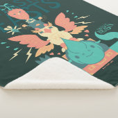 Couverture Sherpa Dessin Des Bêtes Fantastiques Émergent De Suitcase (3/4)