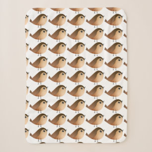 Couverture Sherpa Dessin d'Oiseau de Bruant