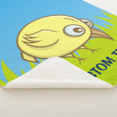 Couverture Sherpa Dessin d'oiseau jaune (3/4)