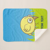 Couverture Sherpa Dessin d'oiseau jaune (Devant (Horizontal))