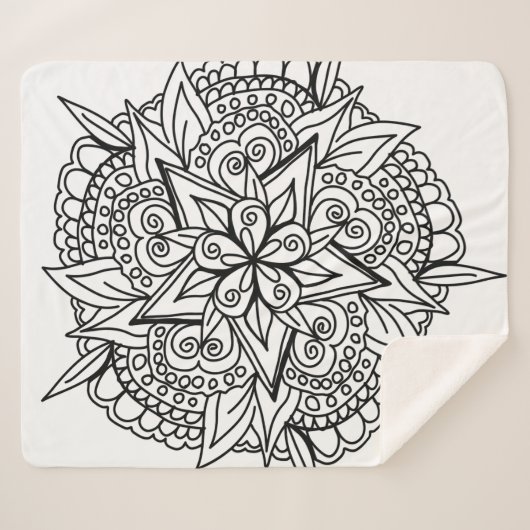 Couverture Sherpa Dessin du cool de conception de mandala (Devant (Horizontal))