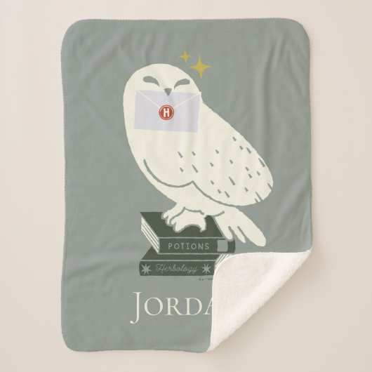 Couverture Sherpa Dessin fantaisiste d'Hedwig avec lettre (Devant)