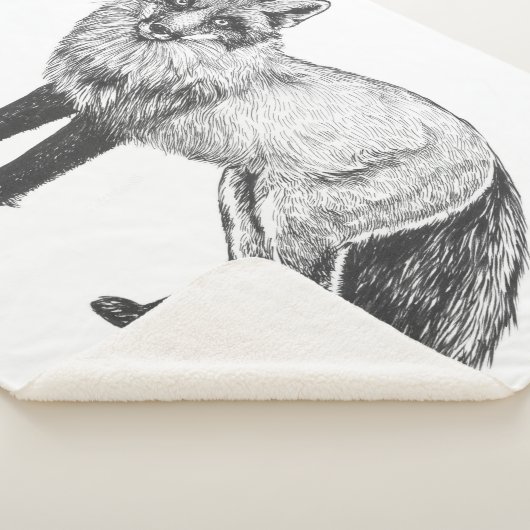 Couverture Sherpa Dessin Fox (3/4)