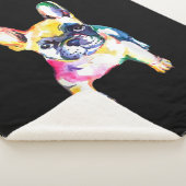 Couverture Sherpa Dessin Français Bulldog original aquarelle (3/4)