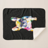 Couverture Sherpa Dessin Français Bulldog original aquarelle (Devant (Horizontal))