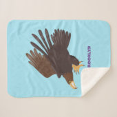 Couverture Sherpa dessin humoristique d'aigle royal (Devant (Horizontal))