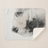 Couverture Sherpa Dessin Keeshond Chiot - Joli dessin original Chien (Devant (Horizontal))