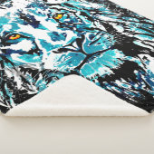 Couverture Sherpa Dessin Lion bleu (3/4)