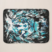 Couverture Sherpa Dessin Lion bleu (Devant (Horizontal))