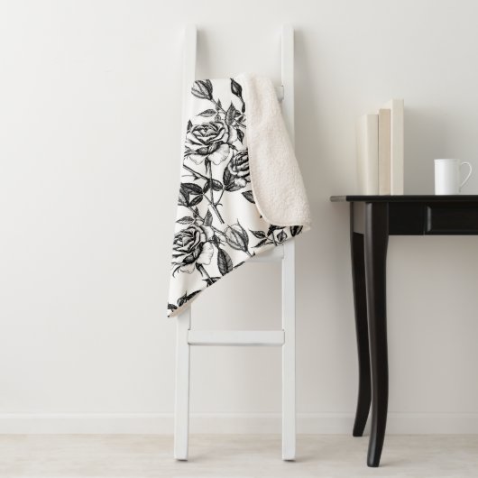 Couverture Sherpa dessin rose (En situation)