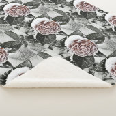 Couverture Sherpa Dessin Rose de neige congelée (3/4)
