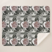 Couverture Sherpa Dessin Rose de neige congelée (Devant (Horizontal))