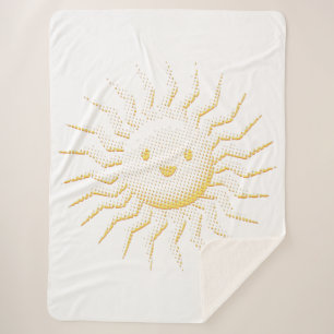 Couverture Sherpa Dessin souriant Sac fourre-tout du COEUR du Soleil